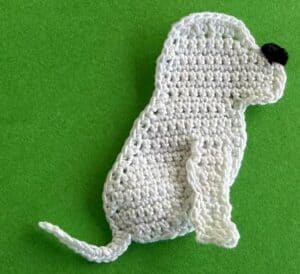 Crochet dalmatian pup 2 ply head with nose