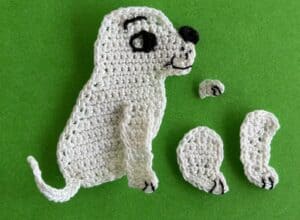 Crochet dalmatian pup 2 ply markings