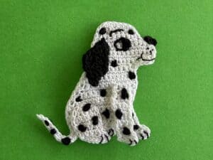 Finished crochet dalmatian pup 2 ply landscape
