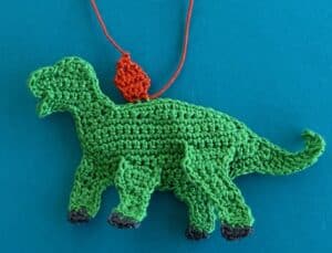 Crochet dinosaur stegosaurus 2 ply first blade