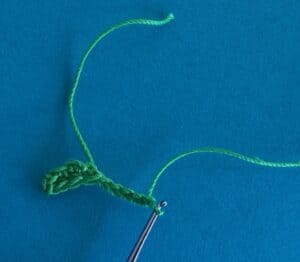 Crochet dinosaur stegosaurus 2 ply head row 1