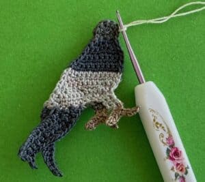 Crochet pigeon 2 ply joining for beak first part