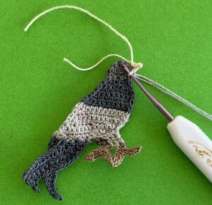 Crochet pigeon 2 ply joining for beak second part