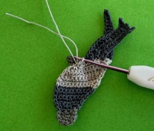 Crochet pigeon 2 ply joining for front leg
