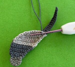Crochet pigeon 2 ply joining for next tail pieces