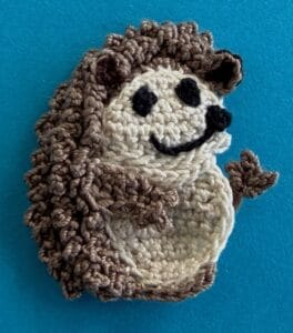 Crochet sitting hedgehog 2 ply body with arms