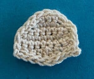 Crochet sitting hedgehog 2 ply face neatened