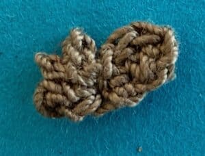 Crochet sitting hedgehog 2 ply left arm