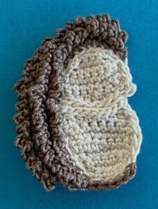 Crochet sitting hedgehog 2 ply spikes