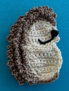 Crochet sitting hedgehog 2 ply with nose and mouth