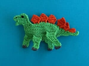 Finished crochet dinosaur stegosaurus 2 ply landscape