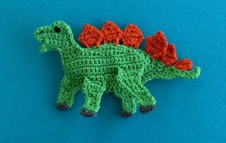 Finished crochet dinosaur stegosaurus 2 ply landscape