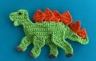 Finished crochet dinosaur stegosaurus 4 ply landscape