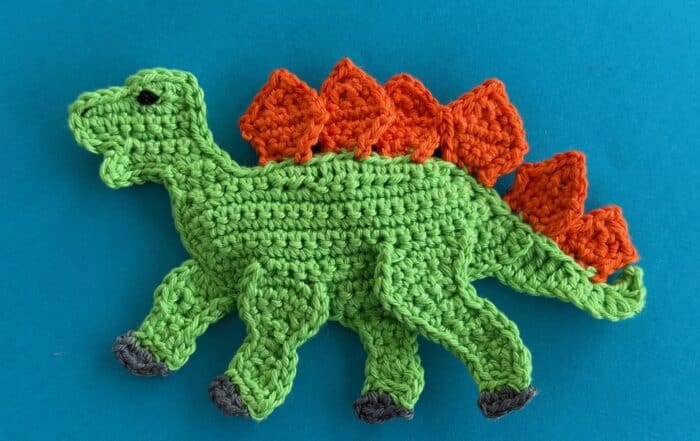 Finished crochet dinosaur stegosaurus 4 ply landscape
