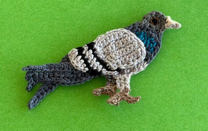 Finished crochet pigeon 2 ply landscape