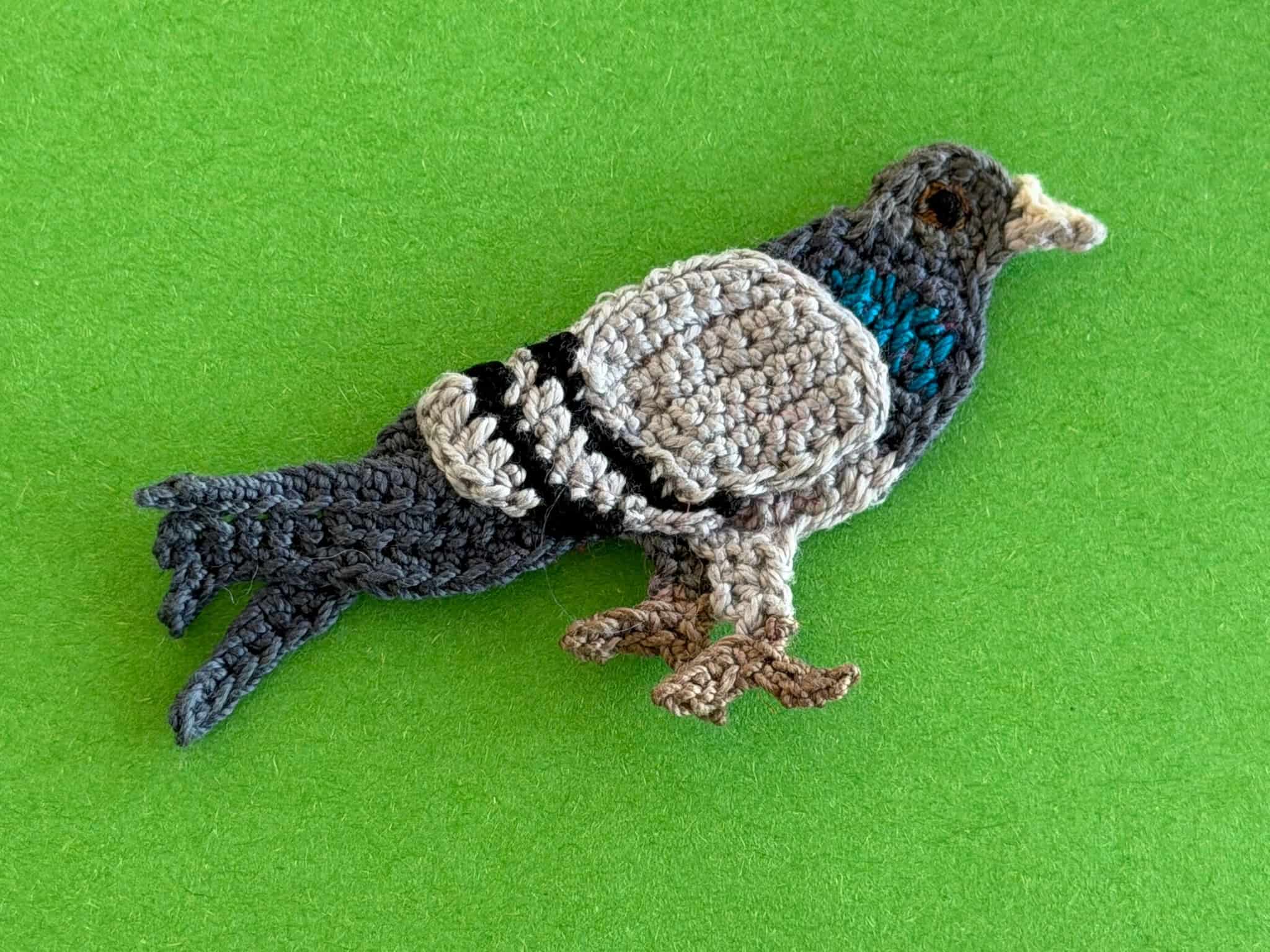 Finished crochet pigeon 2 ply landscape