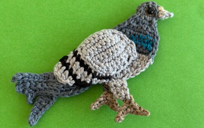 Finished crochet pigeon 4 ply landscape
