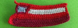 Crochet double-decker bus 2 ply above bottom window