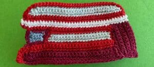 Crochet double-decker bus 2 ply around top window