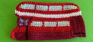 Crochet double-decker bus 2 ply black markings