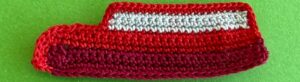 Crochet double-decker bus 2 ply bottom window neatened