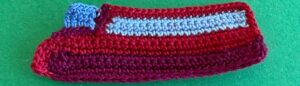 Crochet double-decker bus 2 ply front window