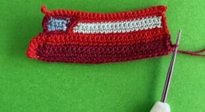 Crochet double-decker bus 2 ply joining for back platform