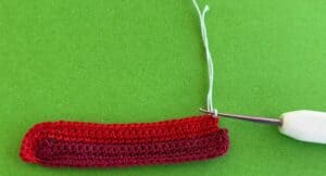 Crochet double-decker bus 2 ply joining for bottom window
