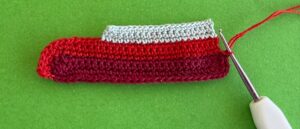 Crochet double-decker bus 2 ply joining for bottom window neatening