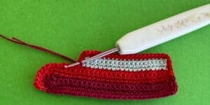 Crochet double-decker bus 2 ply joining for front section