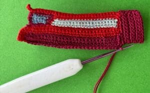 Crochet double-decker bus 2 ply joining for step