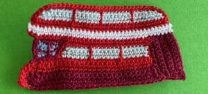 Crochet double-decker bus 2 ply window embroidery