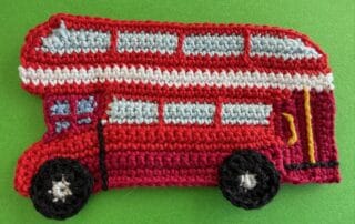 Finished crochet double-decker bus 4 ply landscape