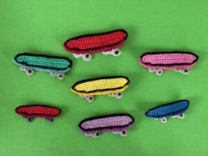Finished crochet skateboard 2 ply group landscape