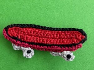 Finished crochet skateboard tutorial 4 ply landscape