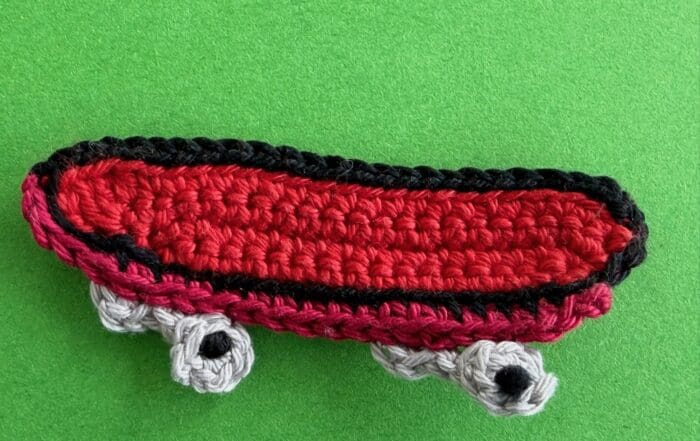 Finished crochet skateboard 4 ply landscape