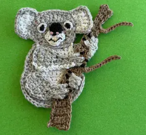 Crochet koala 2 ply branch with twigs