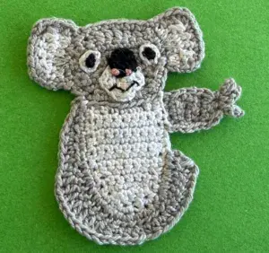 Crochet koala 2 ply head with ear fluff