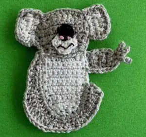 Crochet koala 2 ply head with mouth and nostrils