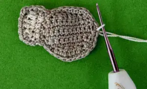 Crochet koala 2 ply joining for left inner ear