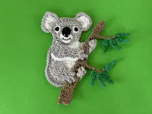 Finished crochet koala tutorial 4 ply landscape